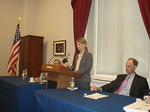 Meghan Stewart and Paul Williams at the Congressional Briefing on 2007 NKR Presidential Election.